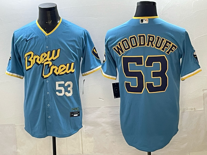 Men 2025 Milwaukee Brewers #53 Woodruff blue Game Nike MLB Jersey2026006->milwaukee brewers->MLB Jersey